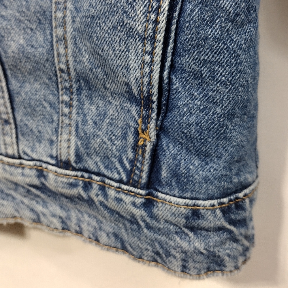 NWOT Zara Kids Fleece Lined Denim Jacket Size  11/12 Blue Boho Retro 90s Y2K - Picture 4 of 9
